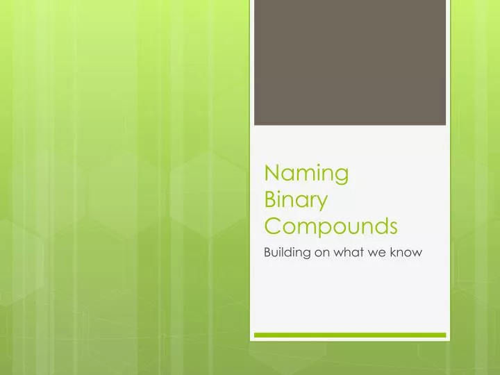 naming binary compounds