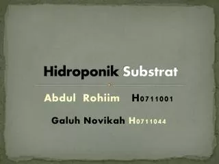 Hidroponik Substrat