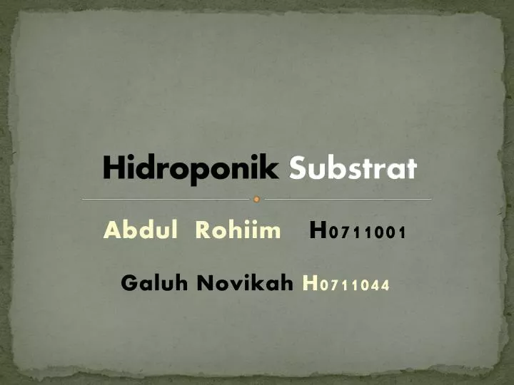 hidroponik substrat