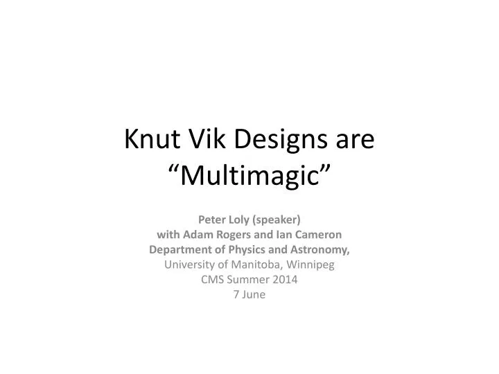 knut vik designs are multimagic