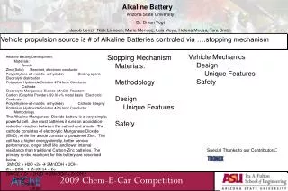 2009 Chem -E-Car Competition