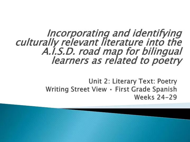 unit 2 literary text poetry writing street view first grade spanish weeks 24 29