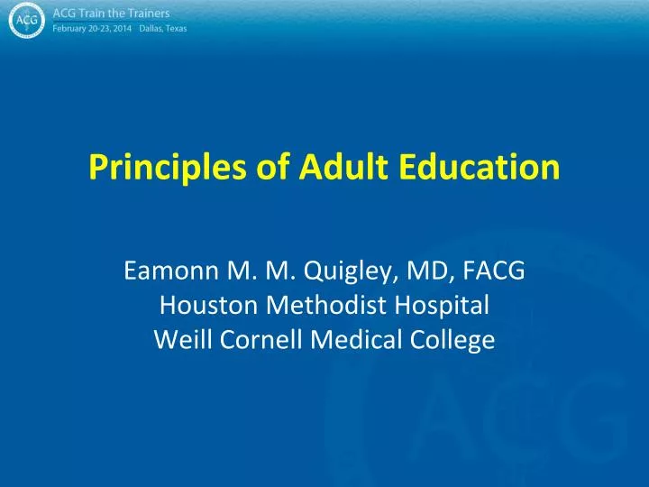 principles of adult education