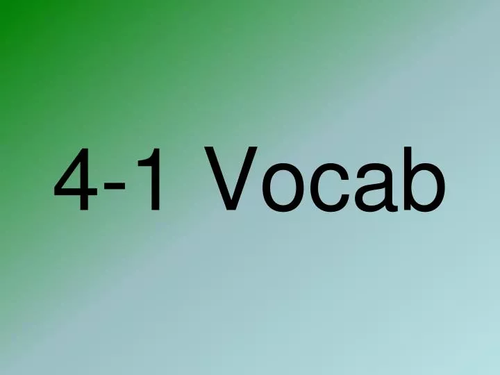 4 1 vocab