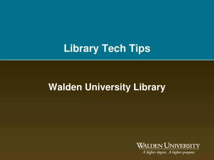 library tech tips