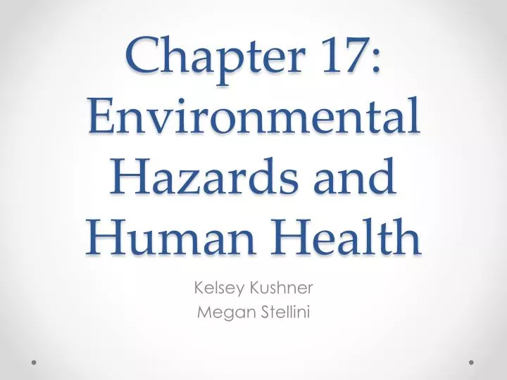 chapter 17 environmental hazards and human health