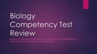 Biology Competency Test Review