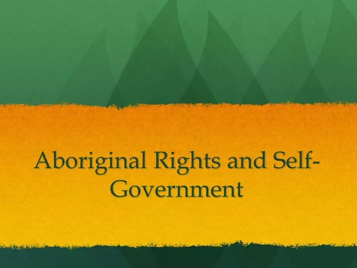 aboriginal rights and self government