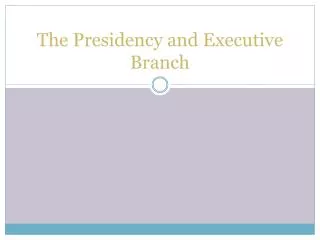 The Presidency and Executive Branch