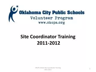 Site Coordinator Training 2011-2012