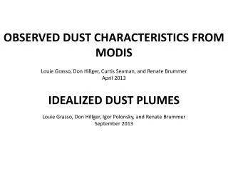 OBSERVED DUST CHARACTERISTICS FROM MODIS