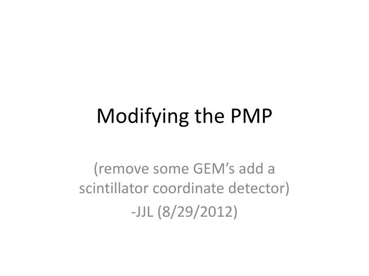 modifying the pmp