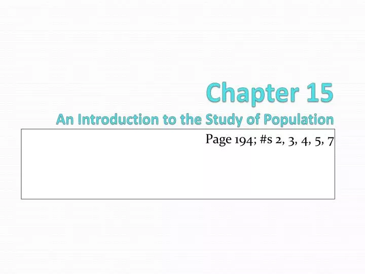 chapter 15 an introduction to the study of population