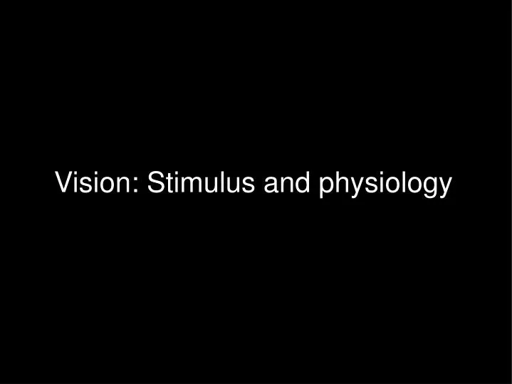 vision stimulus and physiology