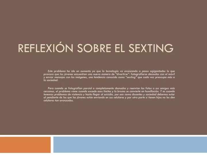 reflexi n sobre el sexting