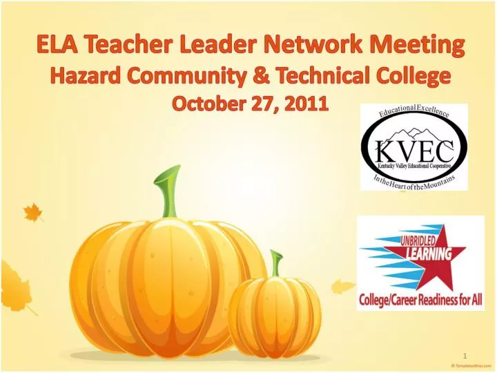 ela teacher leader network meeting hazard community technical college october 27 2011