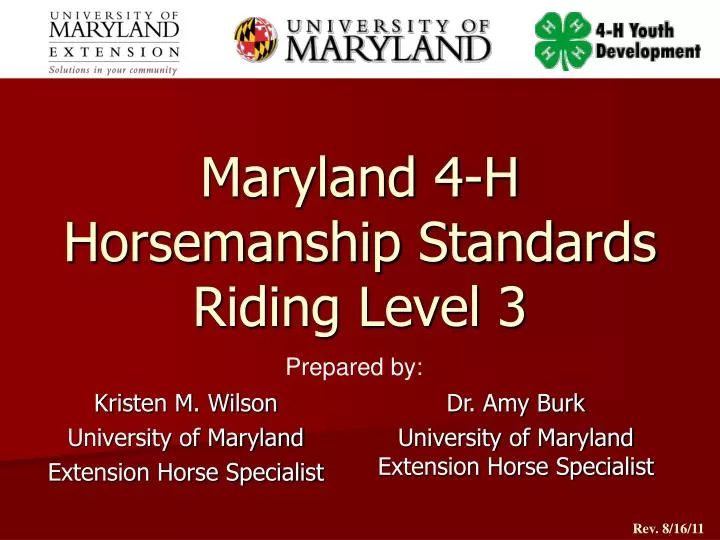 maryland 4 h horsemanship standards riding level 3
