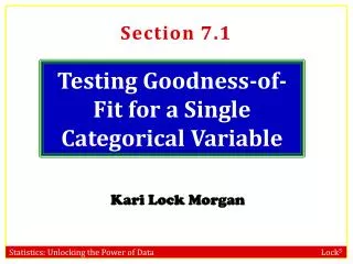 Testing Goodness-of-Fit for a Single Categorical Variable