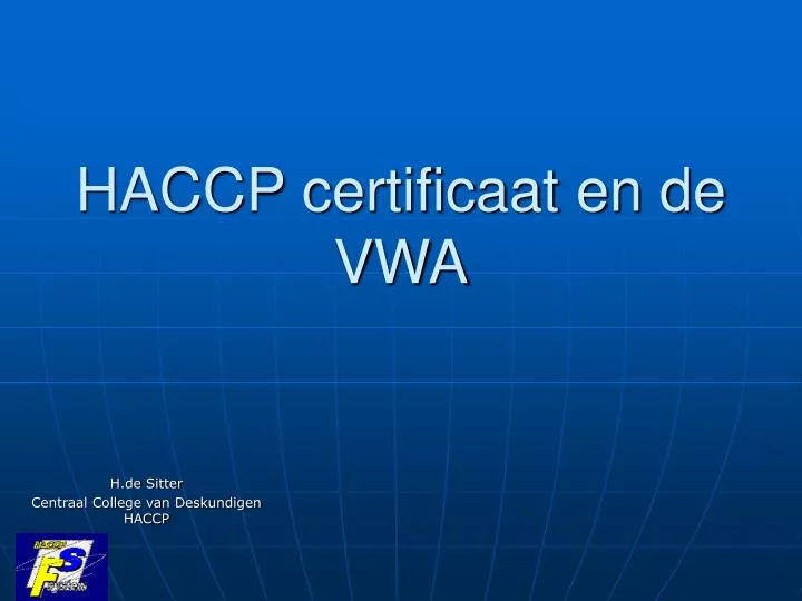 haccp certificaat en de vwa