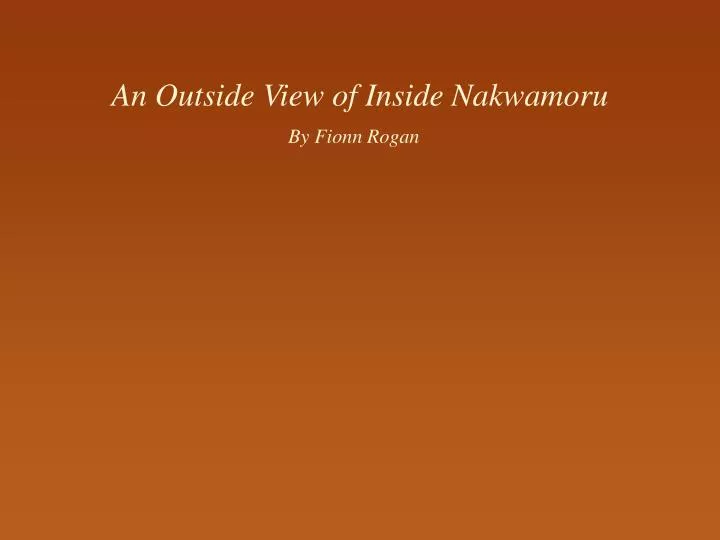 an outside view of inside nakwamoru