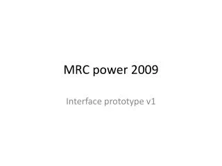 MRC power 2009