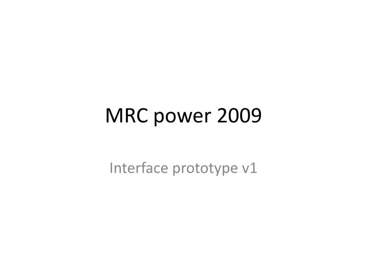 mrc power 2009