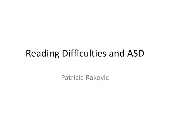 reading difficulties and asd