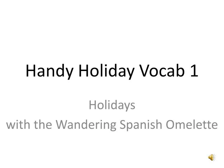 handy holiday vocab 1