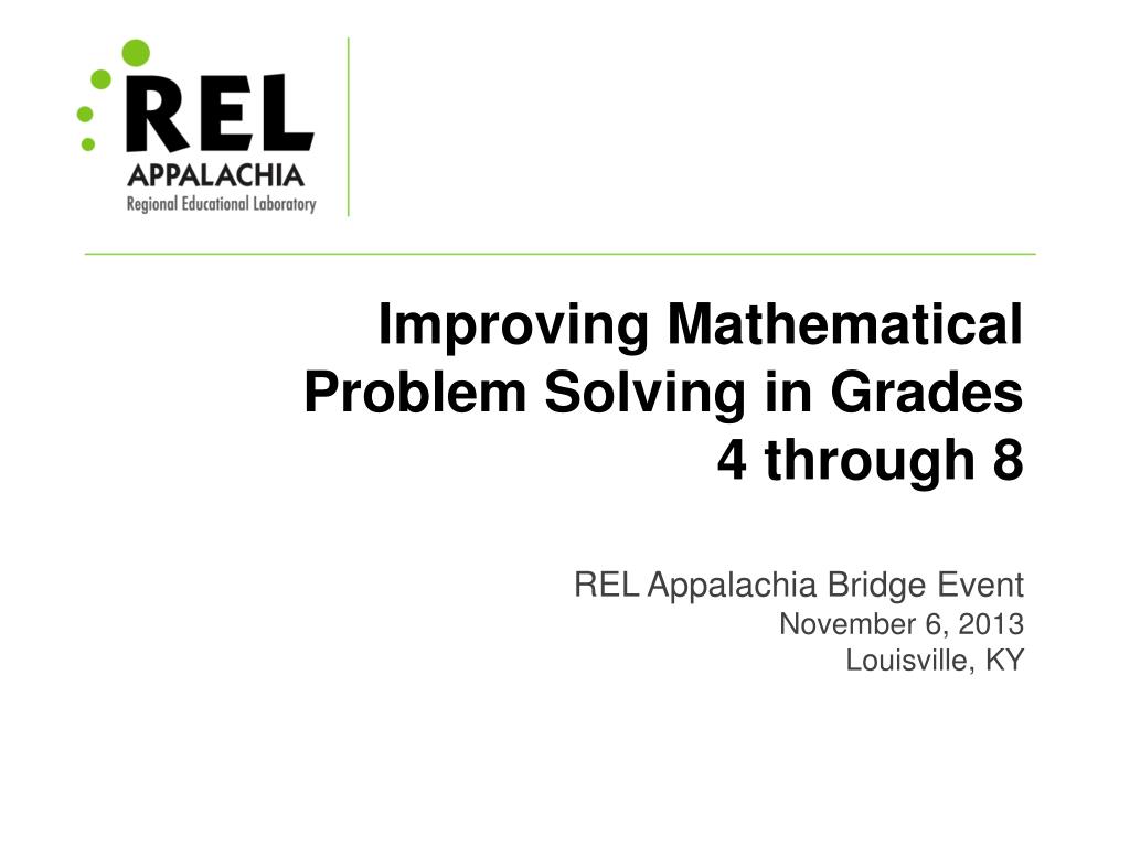 PPT - Improving Mathematical Problem Solving in Grades 4 through 8 ...