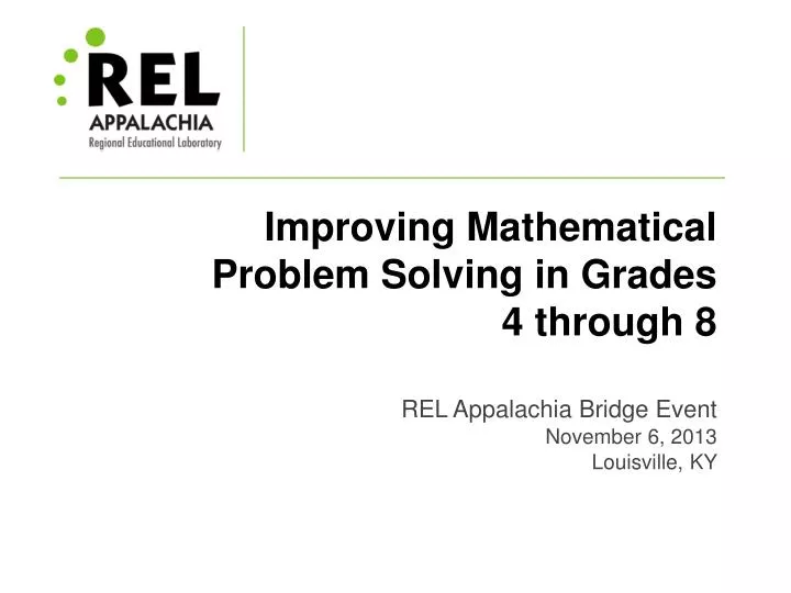 improving mathematical problem solving in grades 4 through 8