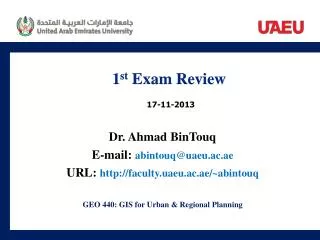 1 st Exam Review
