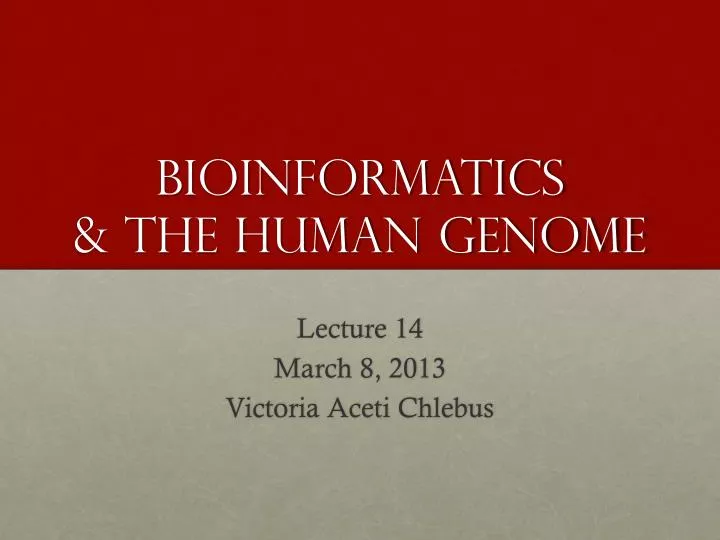 bioinformatics the human genome