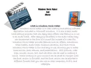 Windows Movie M aker And iMovie