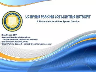 UC Irvine Parking Lot Lighting retrofit