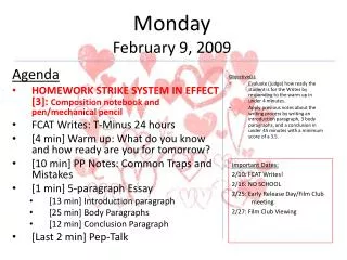 Monday February 9, 2009