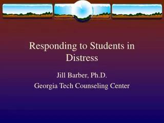 Responding to Students in Distress