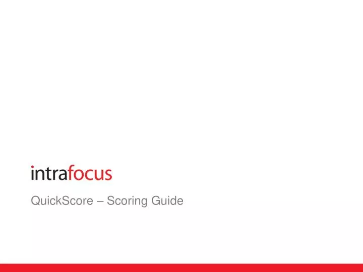 quickscore scoring guide