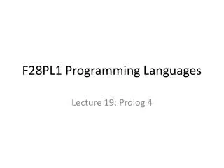 F28PL1 Programming Languages