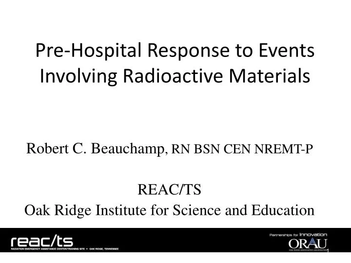 pre hospital response to events involving radioactive materials