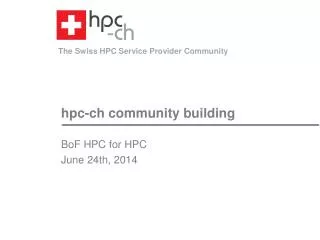 hpc-ch community building
