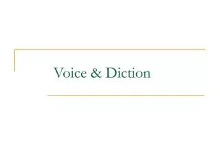 Voice &amp; Diction