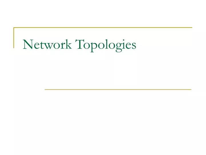 network topologies