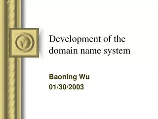 Development of the domain name system