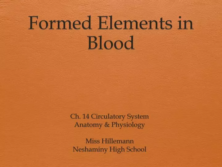 formed elements in blood