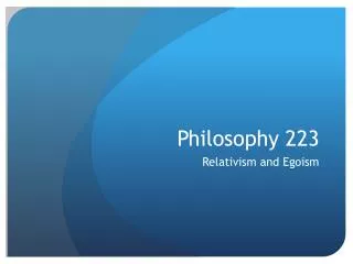Philosophy 223