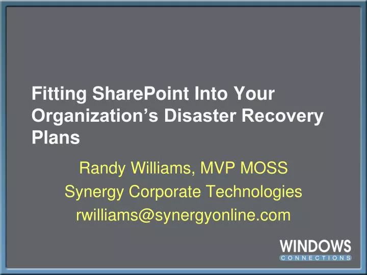 fitting sharepoint into your organization s disaster recovery plans