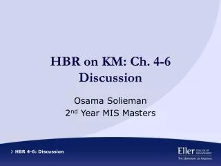 HBR on KM: Ch. 4-6 Discussion