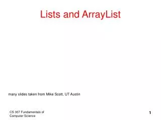 Lists and ArrayList