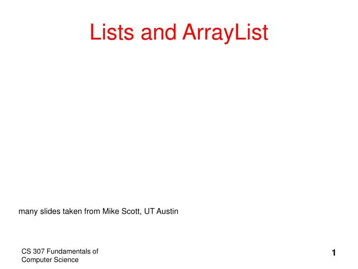 lists and arraylist