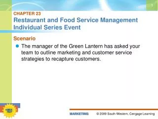 CHAPTER 23 Restaurant and Food Service Management Individual Series Event